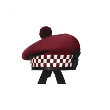 Maroon Balmoral Hat White And Maroon Dicing - biznimart